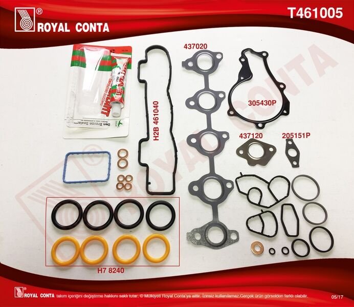 ROYAL T461005 MOTOR TAKIM CONTA SKC.KEÇE VE S.LASTİĞİ YOKTUR SKCSİZ FOCUS II 1.6 TDCI 04>11 FIESTA 1.6 TDCI 02> 08 FUSION 1.6 TDCI 04>14 VOLVO C30 06>12 S40 II 06>12 S80 II 06>12 V50 05>12 V70 III 09>11 1.6D-206-