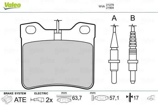 VALEO 671295 FREN BALATASI ARKA MERCEDES W638 B901 B902 . PEUGEOT 406 605