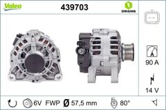 VALEO 439703 ALTERNATÖR KOMPLE 14V 90A BIPPER-NEMO 08> 1.4 HDI