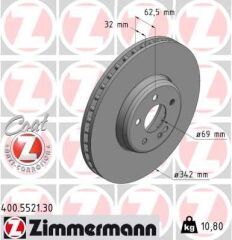 ZIMMERMANN 400.5521.30 FREN DISKI ON MERCEDES X253 W213 C253 C257