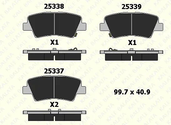 KALE 25337 157 05 ANS KD13 ARKA FREN BALATA HYUNDAI i20 1.2L G4LA 15-20 1.4L G4LC 15-18 1.4L D4FC CRDi 15-18 / ELANTRA 1.6L D 4FB G4FG 16-> / KIA SOUL 1.6L D4FB 14-> / SPORTAGE 1.6L G4FD G4FJ T-GDI 15-> 1.6L D4FE 18->