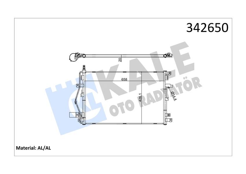 KALE 342650 KLİMA RADYATÖRÜ VOLVO XC70-XC90 02> 2.5T 3.2I V6 D5 T6 V8 KURUTUCUSUZ