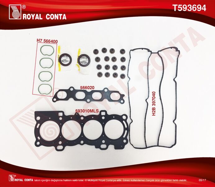 ROYAL T593694 ÜST TAKIM CONTASI SKT KEÇELİ SUB.LASTİKLİ FOCUS II 1.6 16V 03-07 100HP