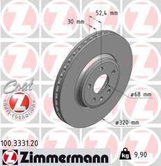 ZIMMERMANN 100.3331.20 ÖN FREN AYNASI HAVALI A4-A4 AVANT 1.8 TFSI/2.0 TFSI/2.0 TDI/2.7 TDI/3.0 TDI/3.2 FSI QUATTRO/S4 QUATT 986479468-DF6015S