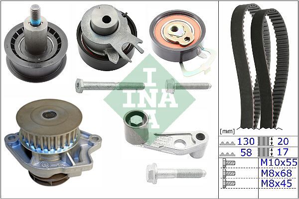 INA 530008931 DEVİRDAİMLİ TRİGER SETİ 130x200 - 058x170 POLO-CORDOBA-GOLF IV 1.4-1.6 16V BCB-BBY-BUD