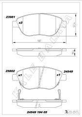 KALE 24549 194 05 MSH KD13 ÖN BALATA CORSA D BÜYÜK TİP 1.3 CDTI 07/06 > FIAT 500L 12> 0.9T 1.4 1.3D MTJ 1.6D MTJ
