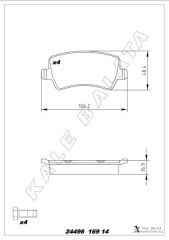KALE 24496 169 14 MSH KD11 FREN BALATASI ARKA FORD S-MAX 09> GALAXY III 06> . VOLVO S60 10> S80 06> V60 V70 06> XC60 08> XC70 0 6> . LAND ROVER FREELANDER II L359 RANGE ROVER EVOQUE L538