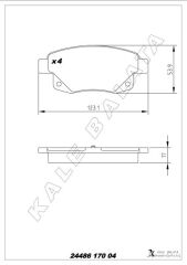 KALE 24486 170 04 ANS KD20 ARKA FREN BALATASI TRANSIT V347-V348 06>11 FISSIZ