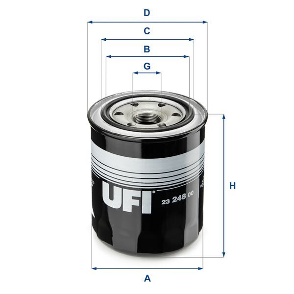 UFI 2324800 YAĞ FİLTRESİ TOYOTA LANDCRUISER PRADO 3.0L 1KZ-TE KZJ90 96-02 3.0L 1KD-FTV KDJ120 03-09 / HIACE 2.4L 2L 89-95 / HILUX LN145 98-04 / MAZDA B2500 WL 00-06 / FORD RANGER WL 99-06 büyük tip-tombul