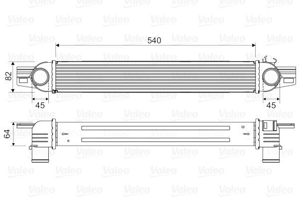 VALEO 818545 TURBO RADYATÖRÜ INTERCOOLER PEUGEOT BIPPER-CITROEN NEMO 1.3HDİ-1.4HDİ 08> FIORINO 1.3 DMTJ 08> 540x82x64mm