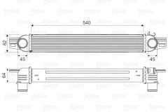 VALEO 818545 TURBO RADYATÖRÜ INTERCOOLER PEUGEOT BIPPER-CITROEN NEMO 1.3HDİ-1.4HDİ 08> FIORINO 1.3 DMTJ 08> 540x82x64mm