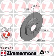 ZIMMERMANN 100.3310.20 ARKA FREN AYNASI A4-A4 AVANT 8ED.B7 2.0 TFSI/2.0 TDI/2.5 TDI/2.7 TDI.3.0 QUATTRO.3.0 TDI.3.2 FSI 986479252-DF4756