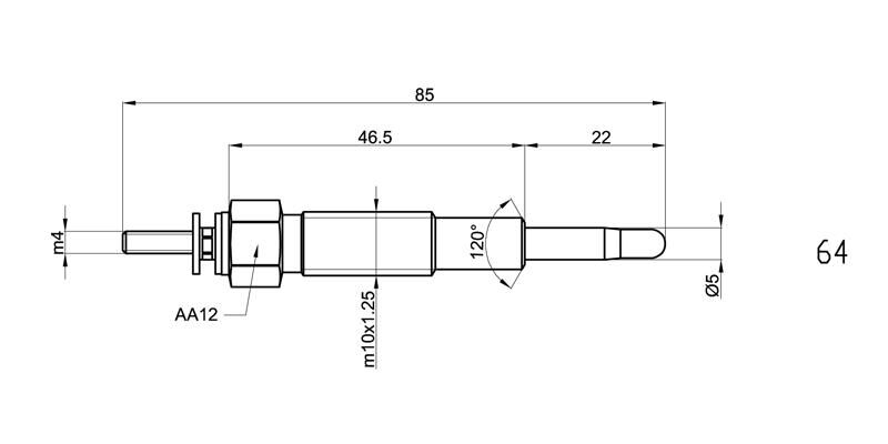ET1GERMANY ET035336 KIZDIRMA BUJİSİ Y-701J FORD RANGER 2.5-KIA SPORTAGE 2.0-MAZDA 2.5D 4WD YM-VITARA 2.0 TD