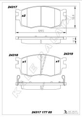 KALE 24317 177 05 ANS KD13 ÖN FREN BALATA HYUNDAI ACCENT ERA 1.4L 1.6L benzinli 06-10 1.5L CRDi dizel 06-> / İ20 1.4L D4FC CRDi dizel 08-> / KIA RIO 1.4L 1.6L benzinli 05-> 1.5L CRDİ 06->