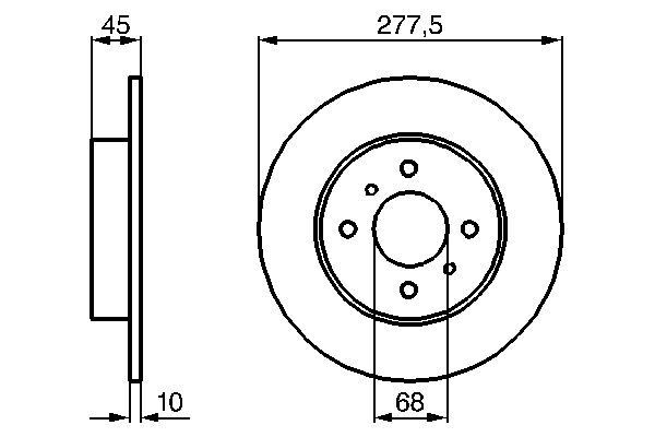 BOSCH 0986479105 ARKA FREN DİSKİ DOLU TİP NISSAN PRIMERA 1.6L QG16DE P11 99-01 1.8L QG18DE P11 99-01 278 çap x 4 b ijon - Adet disk fiyatıdır