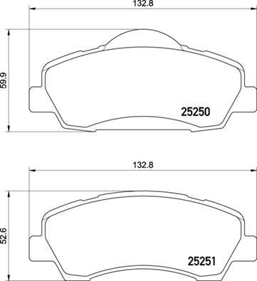 BREMBO P61138 ÖN FREN BALATASI PEUGEOT P301 12> P308 13> CITROEN C-ELYSEE 12> C4 14> 266mm