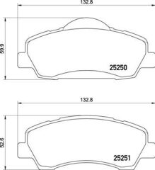 BREMBO P61138 ÖN FREN BALATASI PEUGEOT P301 12> P308 13> CITROEN C-ELYSEE 12> C4 14> 266mm