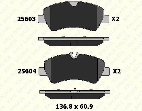 KALE 25603 175 05 ANS KD20 ARKA BALATA FORD TOURNEO CUSTOM-TRANSIT CUSTOM 2.2 TDCI 12 > KABLOSUZ