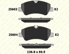 KALE 25603 175 05 ANS KD20 ARKA BALATA FORD TOURNEO CUSTOM-TRANSIT CUSTOM 2.2 TDCI 12 > KABLOSUZ