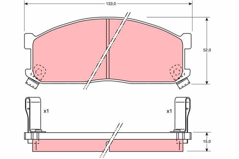 TRW GDB737 ÖN BALATA KIA BESTA 2.2D 96 > BESTA 2.7D 99 > MAZDA E2000 E2200 91-03