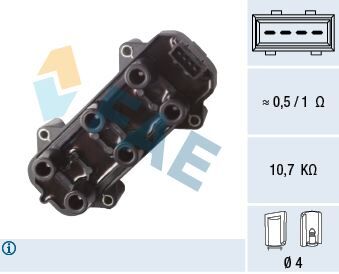 FAE 80406 ATEŞLEME BOBİNİ VECTRA B 2.5 V6 1995-2000 OMEGA B 2.5 - 3.0 V6 1995-2001