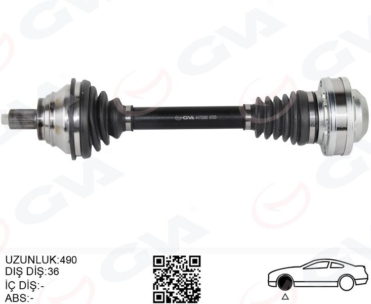 GVA 4475285 KOMPLE AKS ÖN SOL GOLF5-JETTA-CADDY-PASSAT 1.9 TDİ-2.0 TDİ 04- BKP-BKD-BLS-BKC-BXE 1.9 TDİ-2.0 TDİ