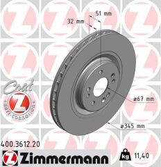 ZIMMERMANN 400.3612.20 FREN DISKI ON MERCEDES ML-CLASS W163