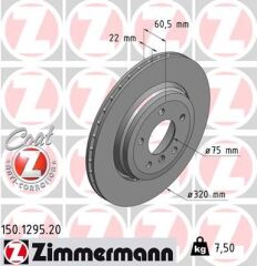ZIMMERMANN 150.1295.20 FREN DISKI ARKA BMW E46 Z4 E85 E86 HAVALI KAPLAMALI