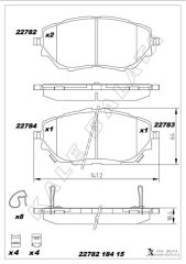 KALE 22782 184 15 MSH KD11 ÖN FREN BALATA TOYOTA C-HR 1.2L 8NRFTS NGX10 16-> / 1.8L 2ZR-FXE HYBRID ZYX10 ZYX11 16->