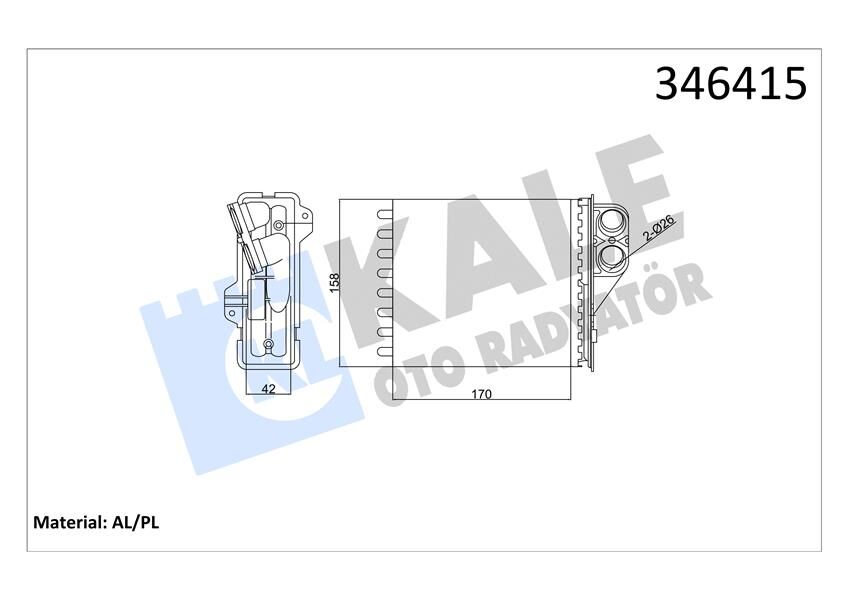 KALE 346415 KALORİFER RADYATÖRÜ LOGAN 05>DUSTER 10>SANDERO 10> 170x158