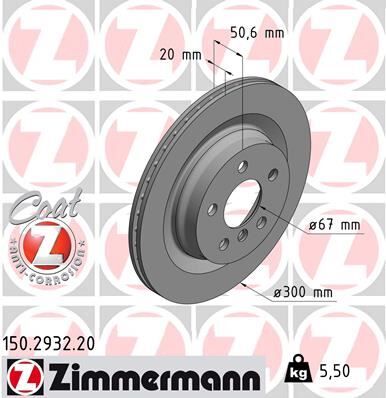 ZIMMERMANN 150.2932.20 FREN DISKI ARKA BMW F40 F52 F44 F45 F46 F48 F49 F39 . MINI F54 F60