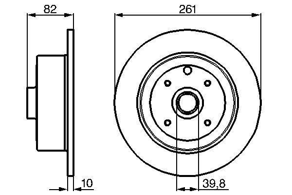 BOSCH 0986478328 ARKA FREN AYNASI ADET VECTRA A 88-11.95 -KADETT E 87-91 261x10x4DL