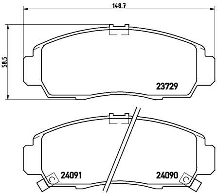 BREMBO P28034 ÖN FREN BALATA HONDA CIVIC 1.6L R16A2 R16B2 VTEC sedan FD6 FB7 kasa 06-16 / 1.8L R18A2 FD7 kasa 06-12