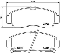 BREMBO P28034 ÖN FREN BALATA HONDA CIVIC 1.6L R16A2 R16B2 VTEC sedan FD6 FB7 kasa 06-16 / 1.8L R18A2 FD7 kasa 06-12