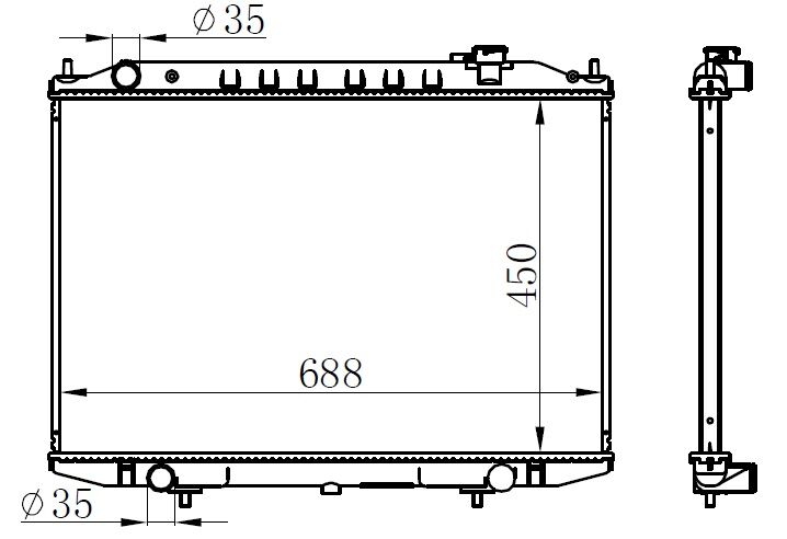 ORIS BNI049026 RADYATÖR BRAZİNG NISSSAN SKYSTAR MEK 450x688x26