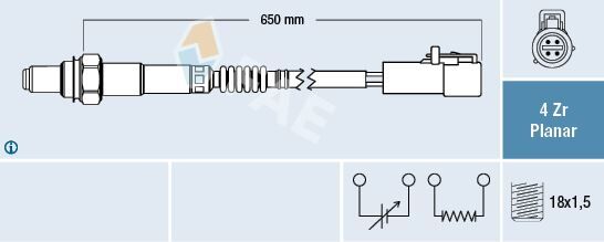 FAE 77446 OKSIJEN SENSORU FORD MONDEO IV BA7 : 2.0 07>14 S MAX WS : 2.0 06>14 VOLVO C30 533 : 1.8 06>12