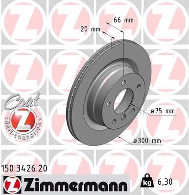 ZIMMERMANN 150.3426.20 FREN DISKI ARKA BMW F20 F21 F22 F23 E90 E91 E92 E93 F30 F31 F32 E81 E87