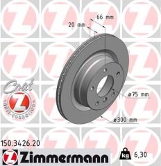 ZIMMERMANN 150.3426.20 FREN DISKI ARKA BMW F20 F21 F22 F23 E90 E91 E92 E93 F30 F31 F32 E81 E87