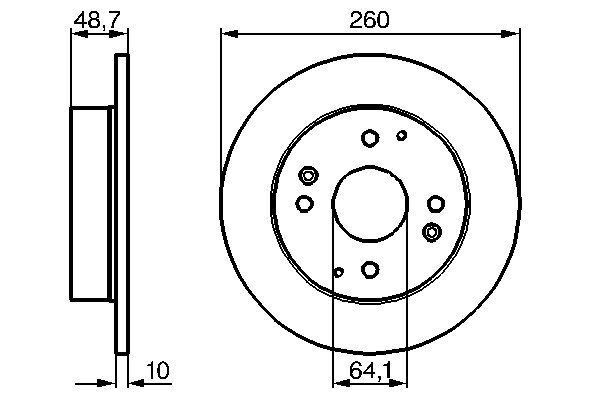 BOSCH 0986478172 ARKA FREN DİSKİ DOLU TİP HONDA ACCORD EURO 2.0L F20Z1 CC7 CE8 kasa 95-98 / ROVER 600 618 96-99 6 20İ Sİ Tİ 93-99 623Sİ 93-99 260 çap x 4 bijon - Adet disk fiyatıdır