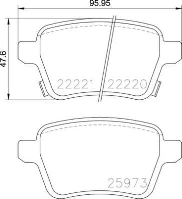VALEO 671478 ARKA FREN BALATASI OPEL CORSA E 14>19 ADAM 14>19 15 JANT RPO J67 FIAT EGEA 16> 500L 13> 264mm