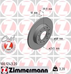 ZIMMERMANN 100.1243.20 ARKA FREN AYNASI AUDI A4 8E2.B6 11/00> A4 Avant 8E5.B6 09/01>SEAT EXEO 09> 245x9.9x10DL 986478986-DF4186