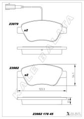 KALE 23982 178 45 ANS KD13 ÖN BALATA DOBLO 1.3-1.6-1.9 JTD 02 > FIORINO 1.3-1.4 MTJ 08 > FIAT 500 1.4 07 >