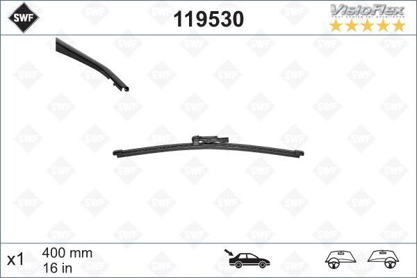 VALEO 119530 SWF VisioFlex Flat Blade X1 400 mm ARKA MERCEDES BENZ VIANO. FIAT DOBLO