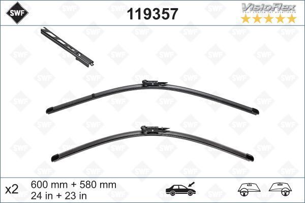 VALEO 119357 SILECEK SUPURGESI TAKIMI 600mm / 580mm BMW E60 SWF