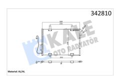 KALE 342810 KLİMA KONDENSERİ CLIO II 1.1-1.2-1.4-1.6-1.9 16V 98 >