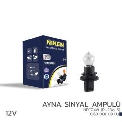 NIKEN 0630010903 NIKEN 12V HPC24W AYNA SİNYAL AMPULÜ PU20d-6 10LU
