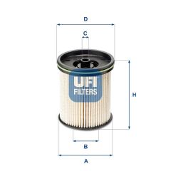 UFI 2612200 YAKİT FİLTRESİ ASTRA K 1.6 CDTİ 15 > B16DTE-B16DTH-B16DTI