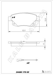 KALE 24486 170 05 ANS KD20 ARKA FREN BALATASI TRANSIT V347-V348 06>11 FISLI