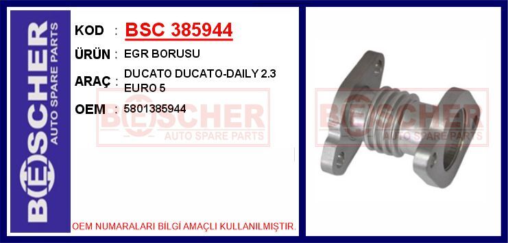 BSC 385944 EGR BORUSU DUCATO DUCATO-DAILY 2.3 EURO 5
