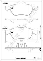 KALE 24535 183 05 ANS KD13 ÖN BALATA MEGANE II 02> SCENIC II 02> CLIO III 05> 1.5dCi 1.6 16V 2.0 16V